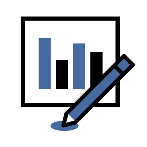 graphic showing a bar graph and a pencil