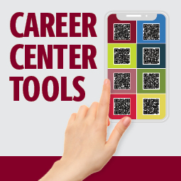 image of hand clicking on smart phone with QR codes on it