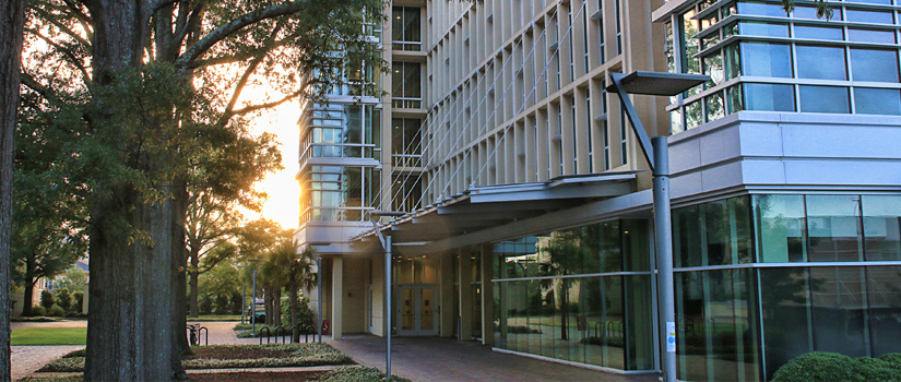 Patterson hall in the early morning of a summer day