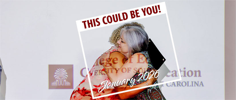 Two women hugging inside of a border titled "This Could Be You!"