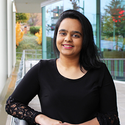 Photo of Vedanti Patel in the Moore School courtyard