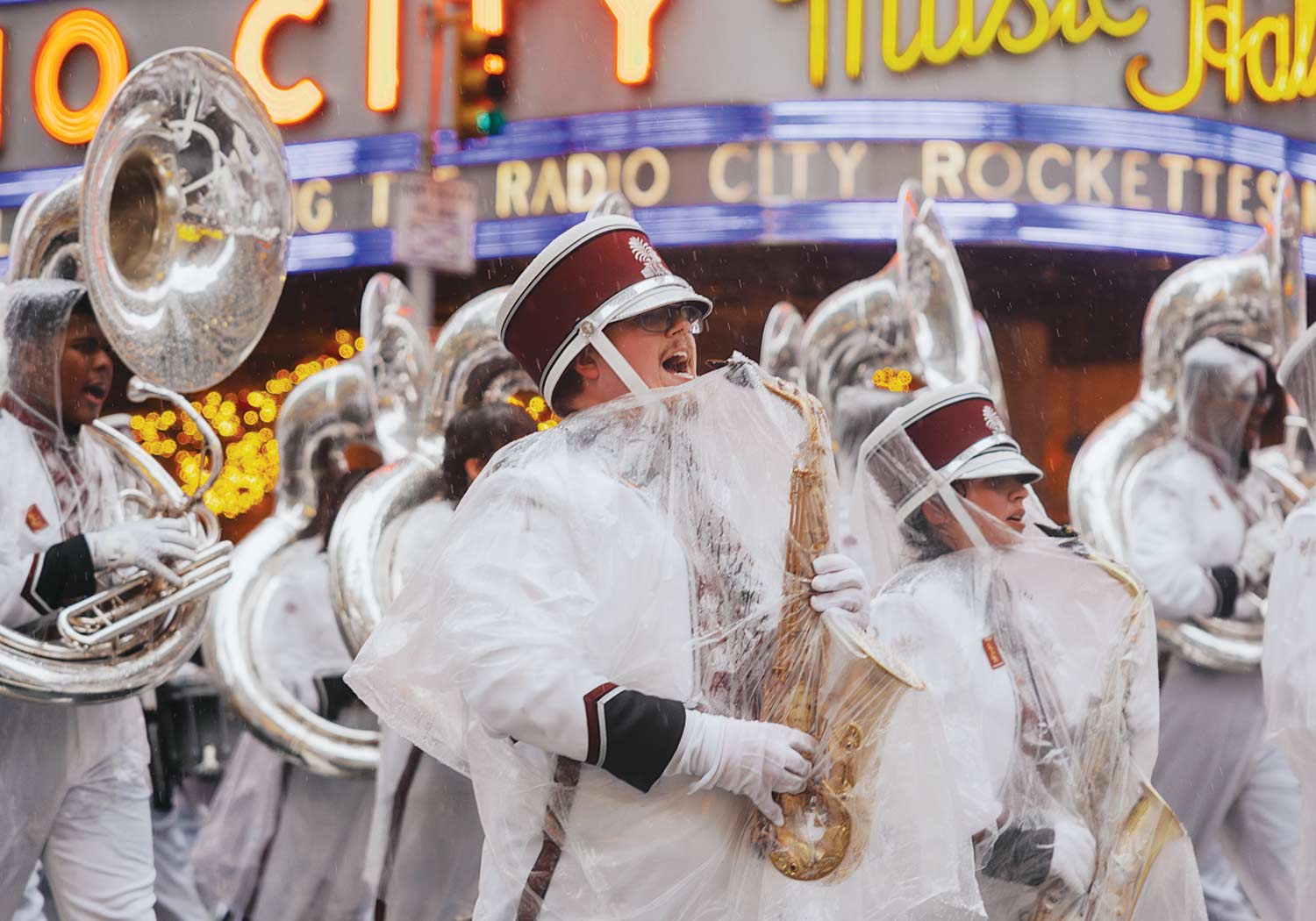 The Carolina Band marches through Manhattan in the 2024 Macy’s Thanksgiving Day Parade.