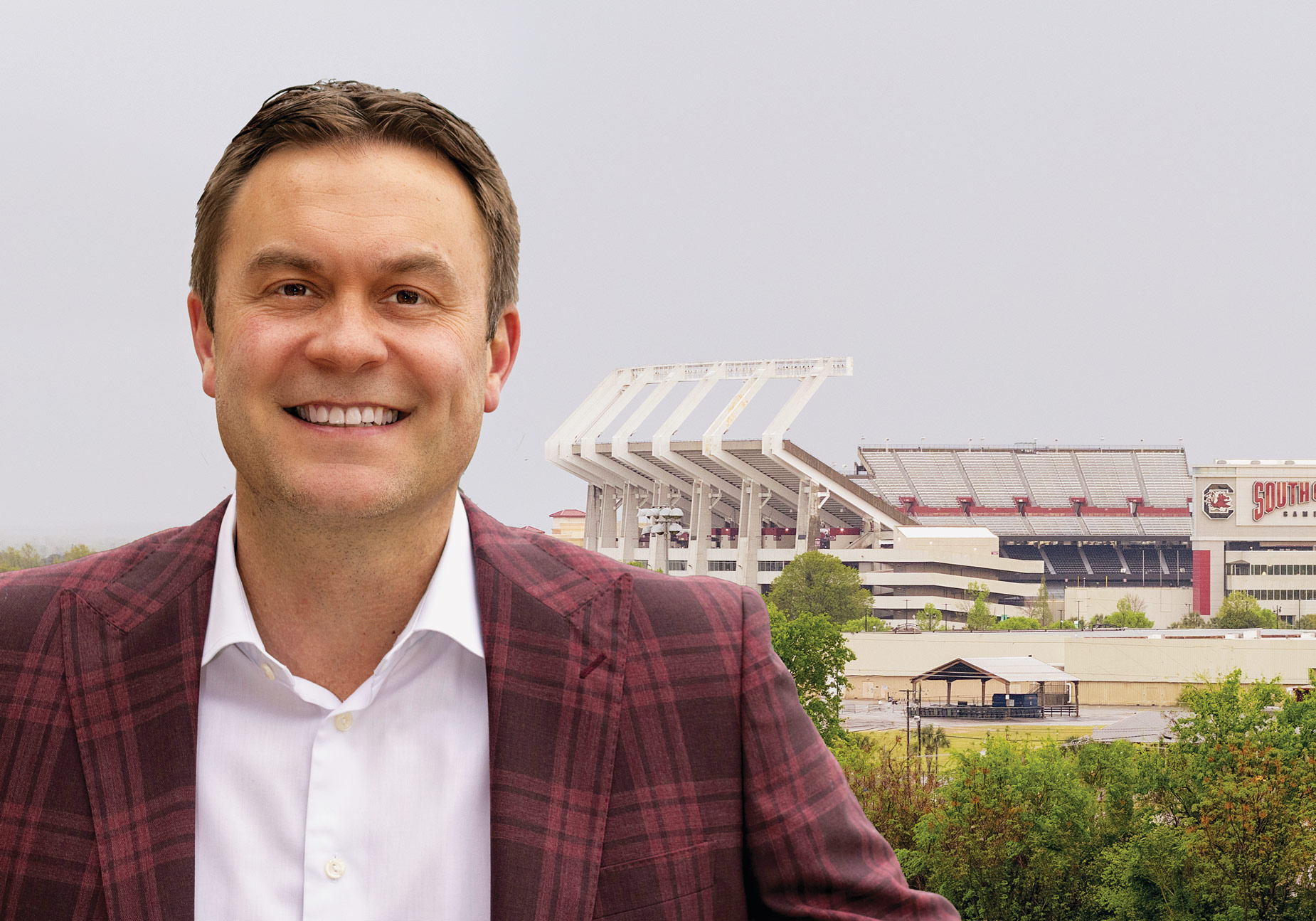 Jeremiah Donati with Williams-Brice stadium in the background.