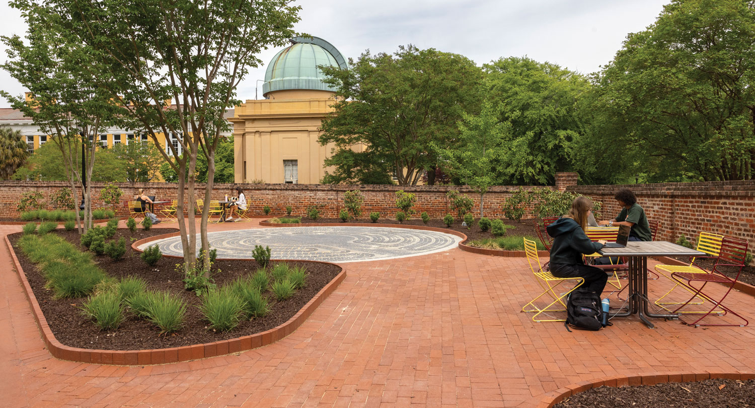 The newly installed labyrinthine area at Woodrow Park near Melton Observatory.