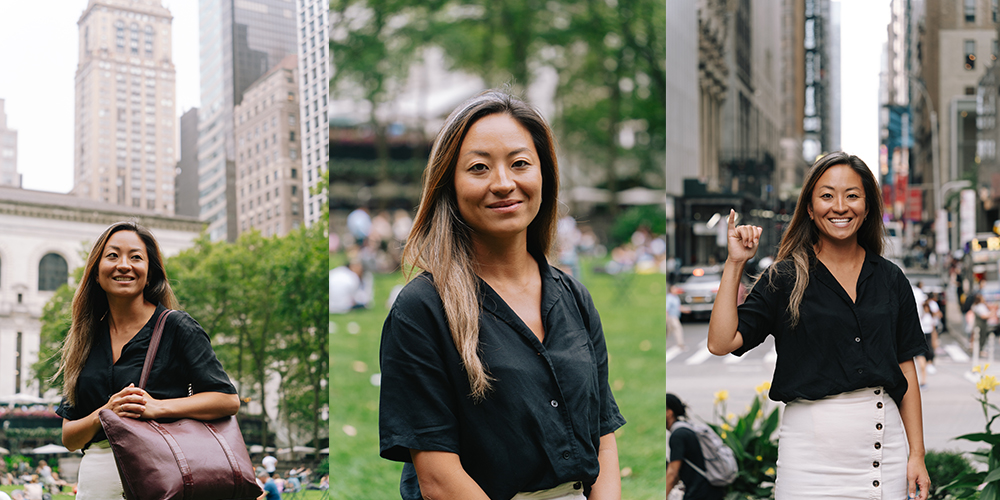 Anne Rusinak poses in Bryant Park.